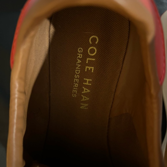 Cole Haan GrandPro OS Tennis Sneaker Tan Nubuck & Scarlet Flame Men's Size 11 W - Picture 2 of 8